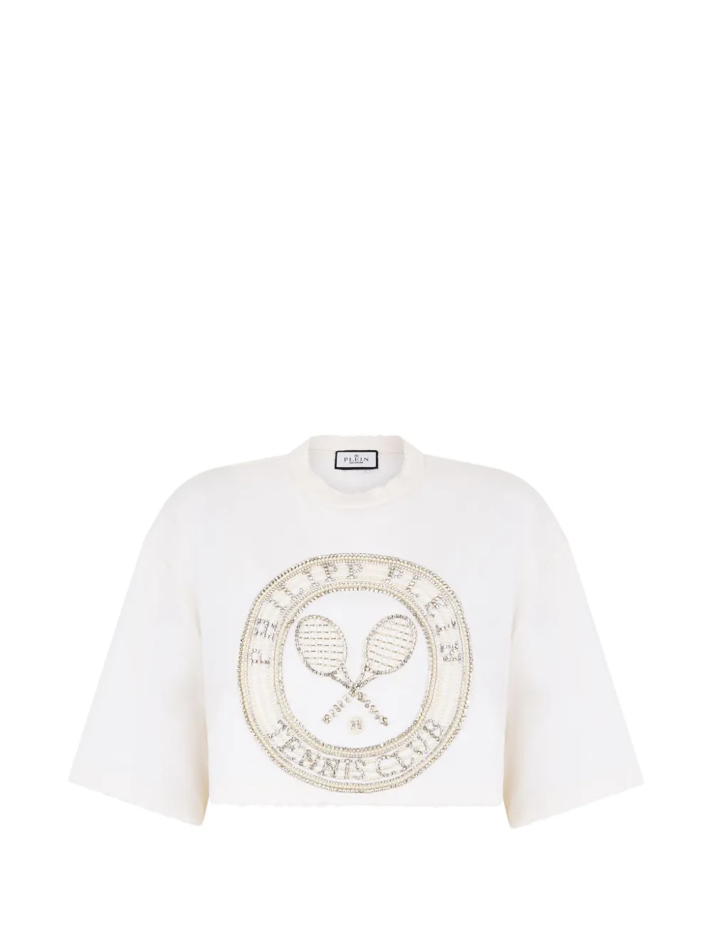 Philipp Plein T-shirt crop con decorazione - Toni neutri
