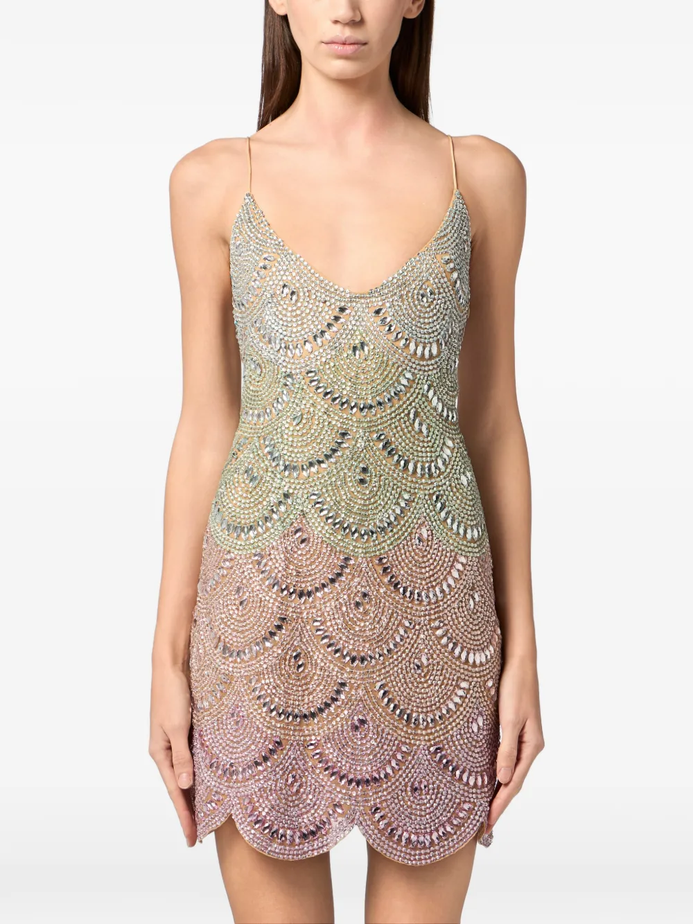  Philipp Plein Waves Multicolour Mini Dress - Green 