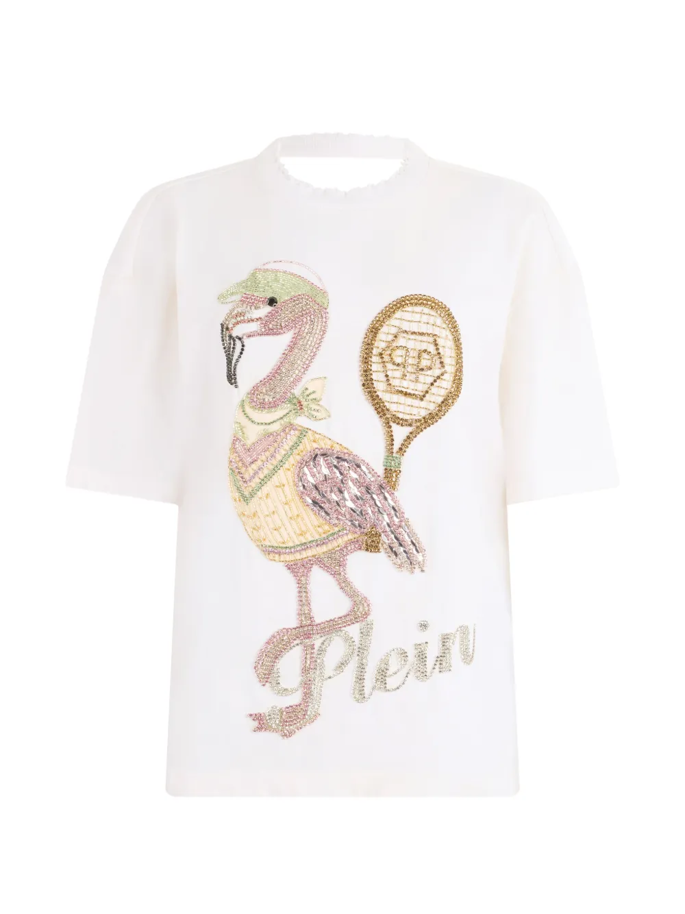 Philipp Plein T-Shirt mit Kristallen - Weiß