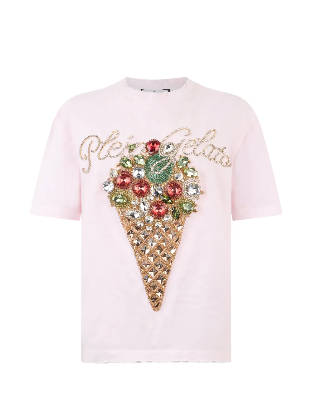 Philipp Plein T-shirt con decorazione di cristalli - Rosa