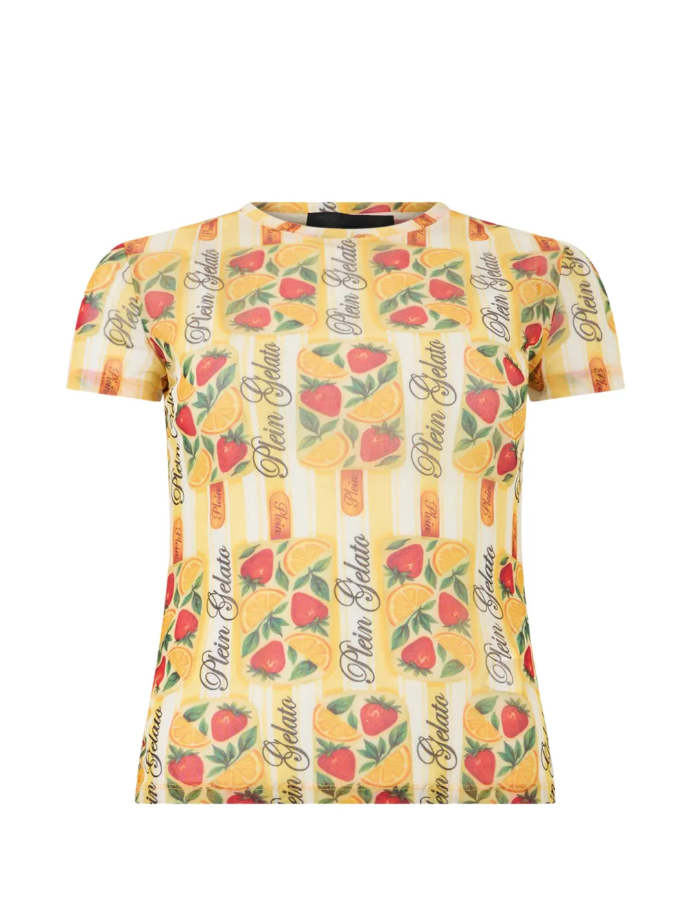 Philipp Plein T-Shirt mit Früchte-Print - Gelb