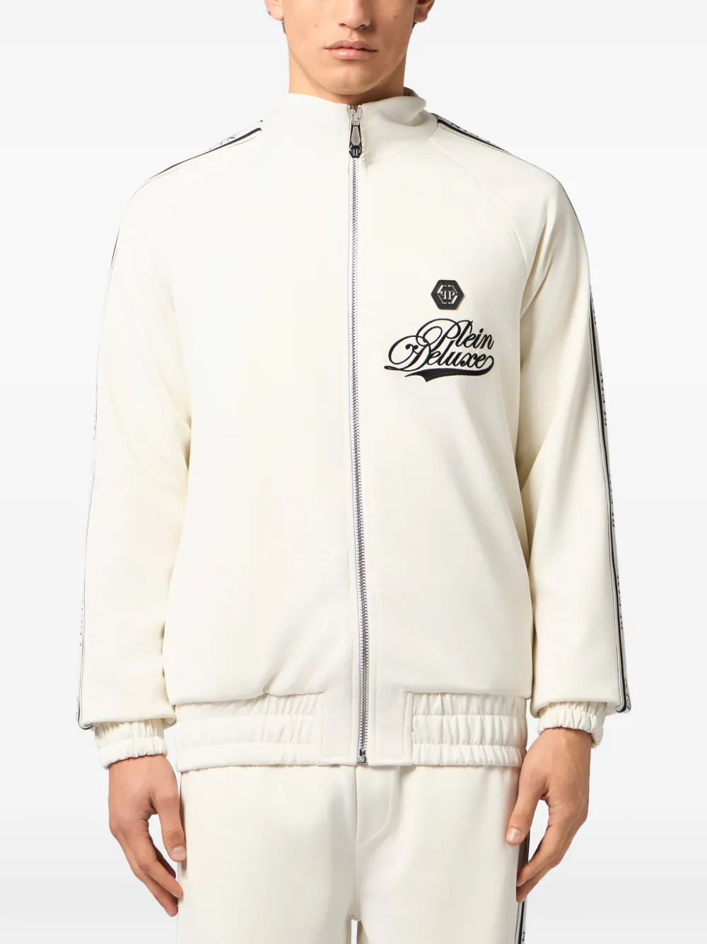 Philipp Plein Trainingsjack met kenmerkende rits Beige