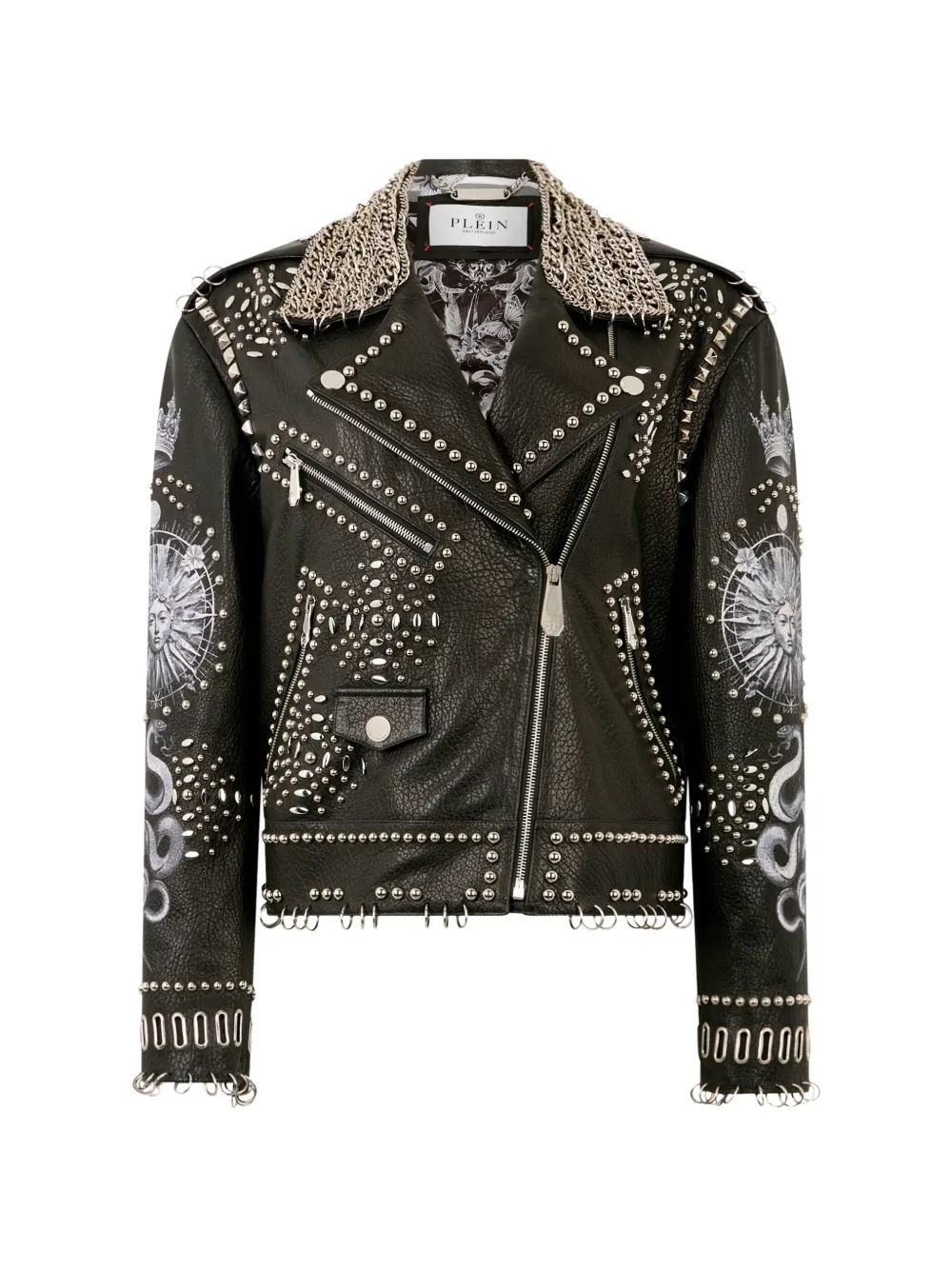Philipp Plein Giacca biker con borchie - Nero
