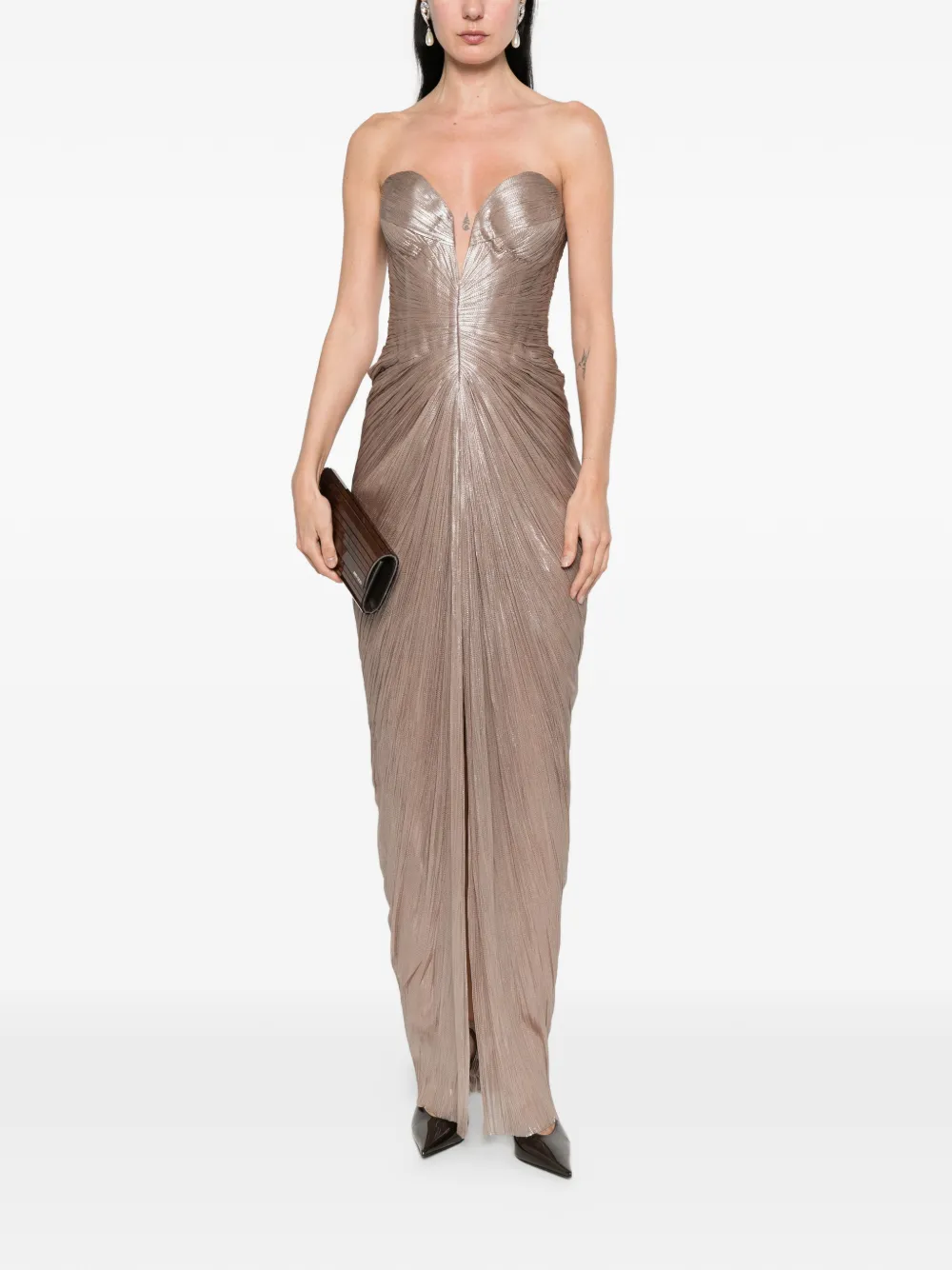  Maria Lucia Hohan Alessandra Draped Maxi Dress - Neutrals 