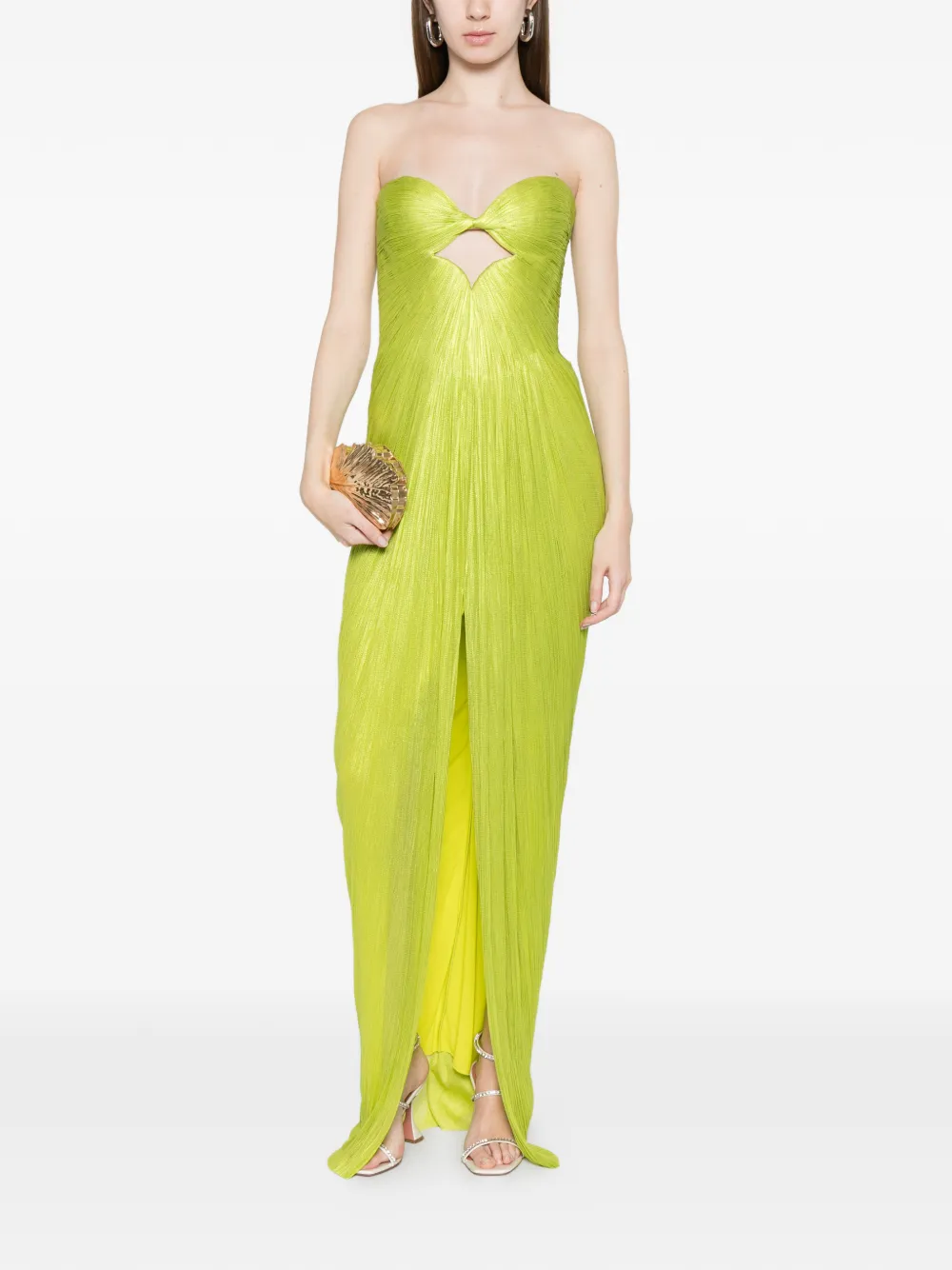 Maria Lucia Hohan Stephanie Cut-out Strapless Dress - Green 