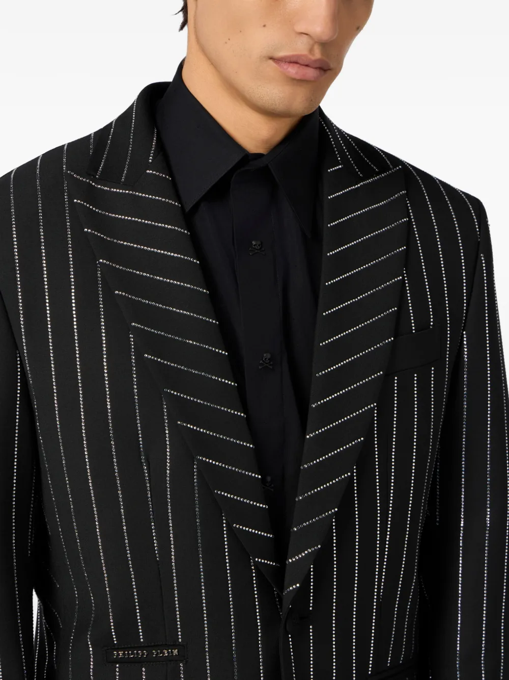 Philipp Plein Lord blazer met jacquard en stras Zwart
