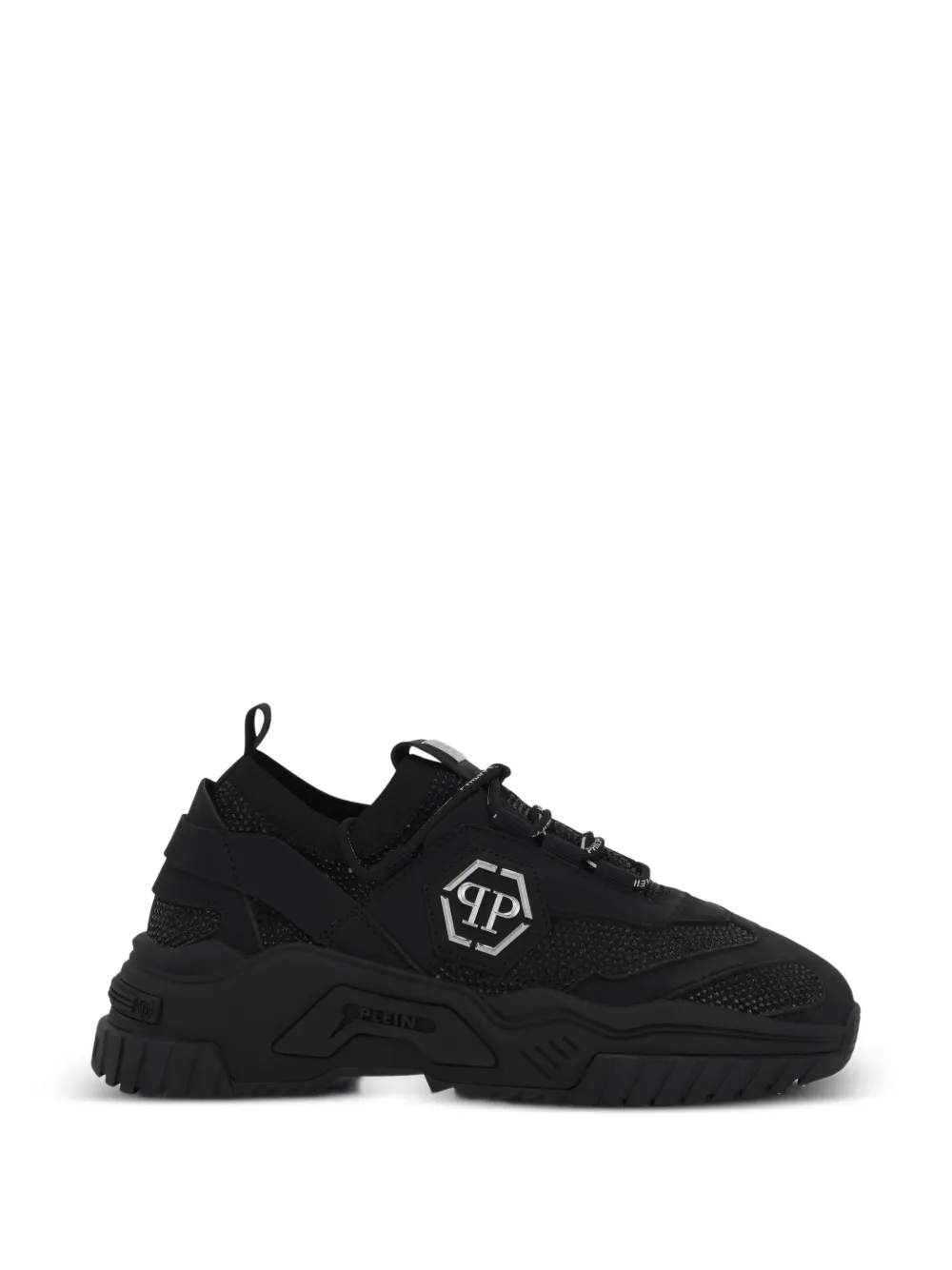 Philipp Plein Predator low-top sneakers met stras Zwart