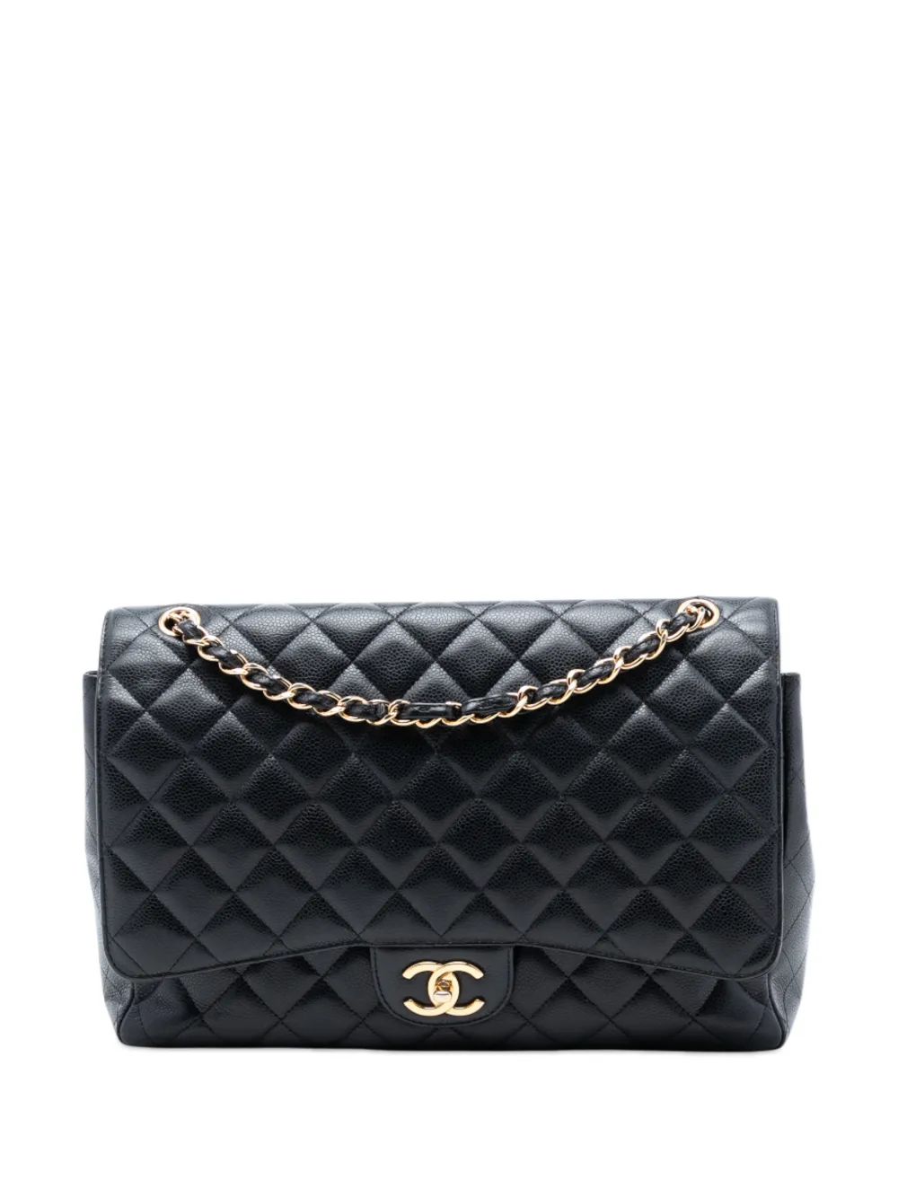 CHANEL Pre-Owned 2012 Maxi Classic Caviar Double Flap shoulder bag - Nero