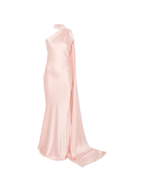 ACTUALEE draped single-shoulder gown