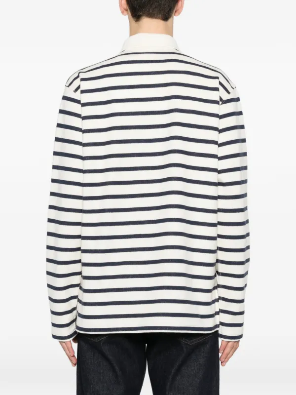 Junya Watanabe MAN Striped Polo Shirt | Neutrals | FARFETCH GE
