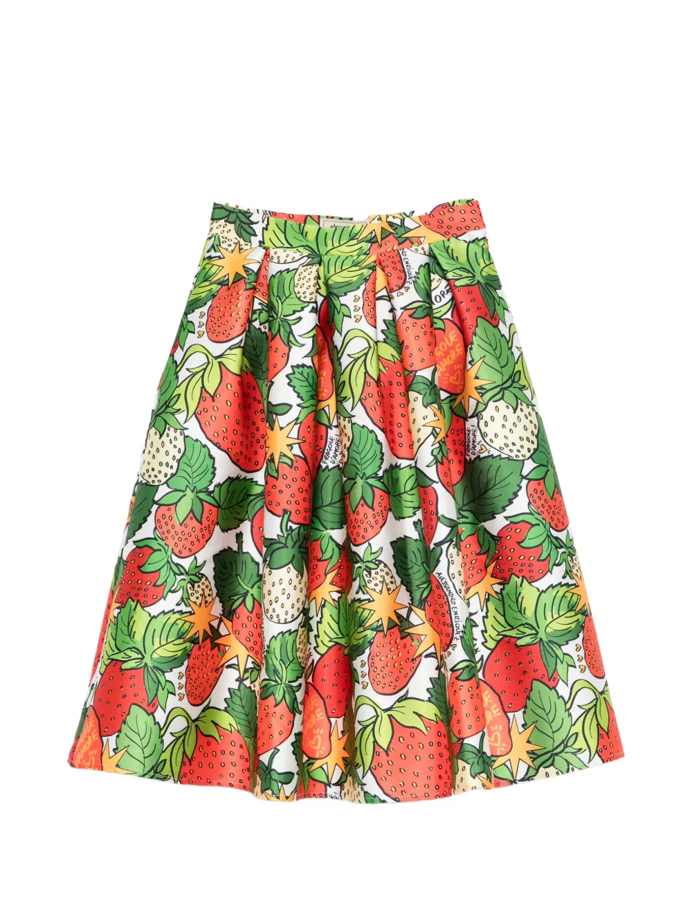 alessandro enriquez strawberry-print midi skirt - Rosso
