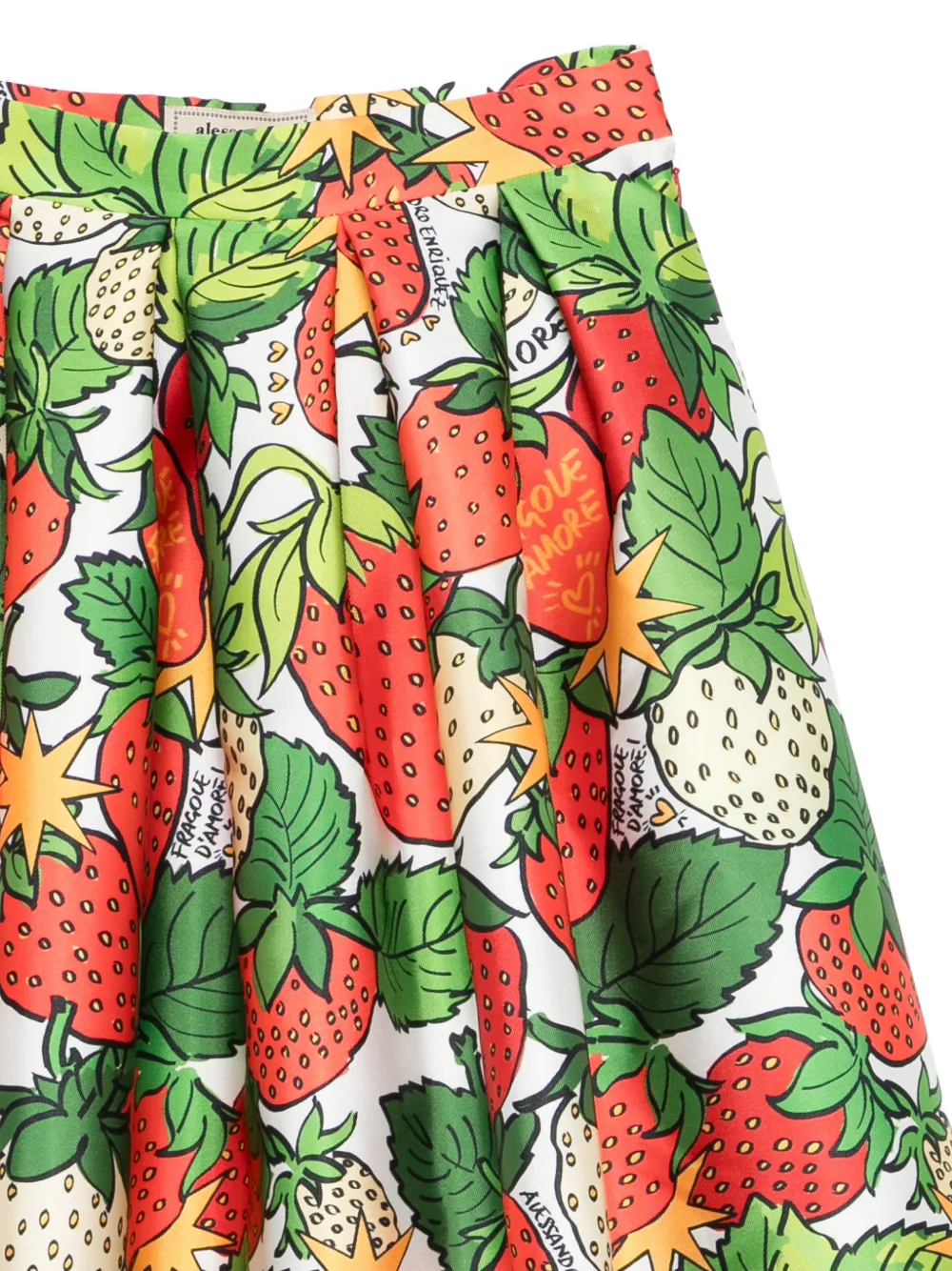  Alessandro Enriquez Strawberry-print Midi Skirt - Red 