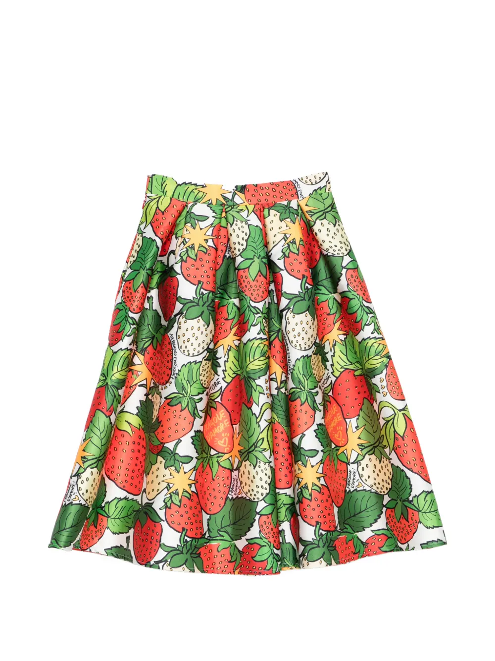  Alessandro Enriquez Strawberry-print Midi Skirt - Red 