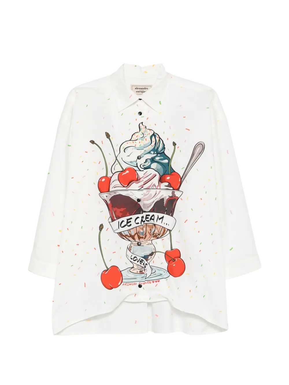 alessandro enriquez printed shirt - Bianco