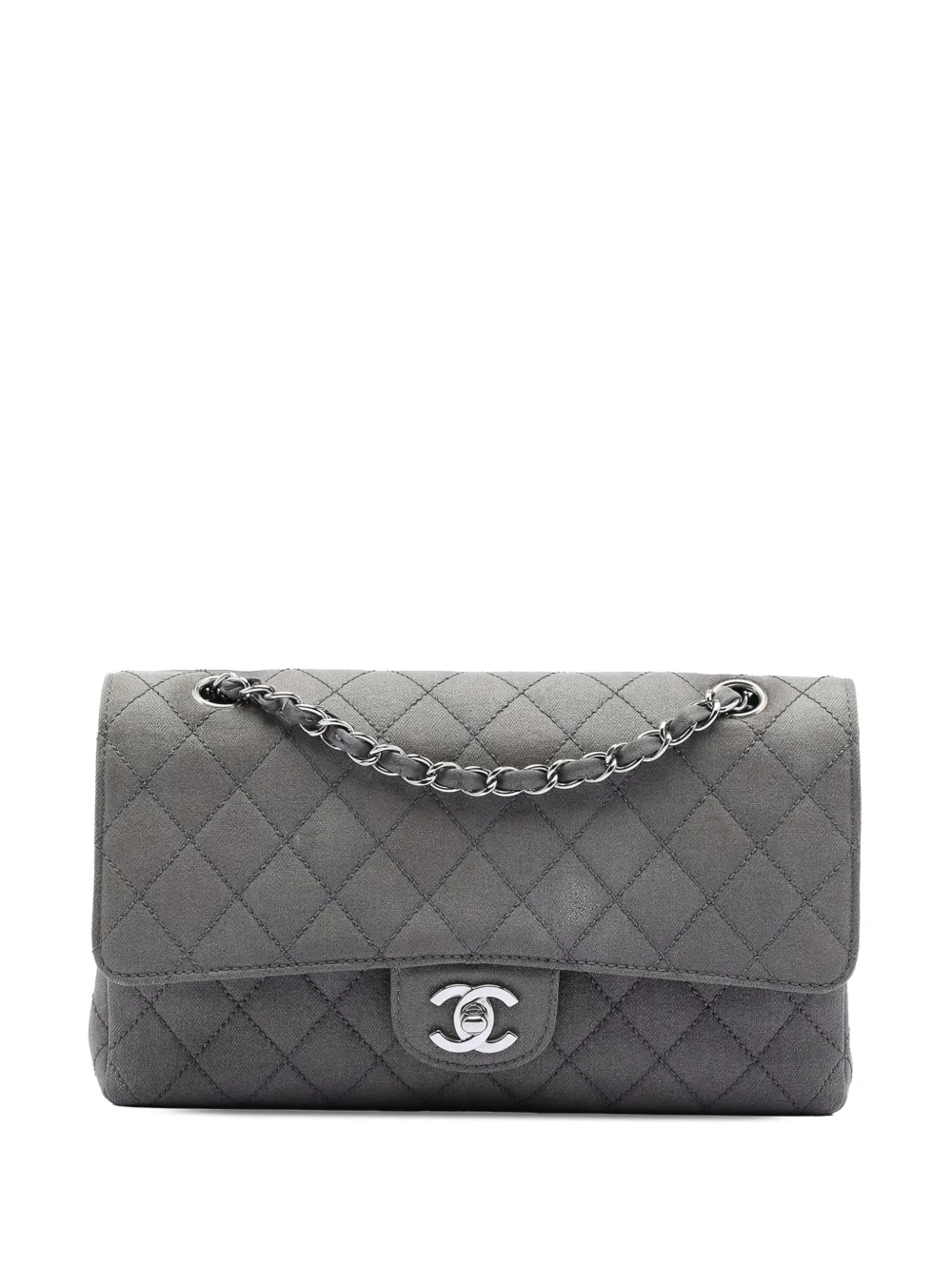 CHANEL Pre-Owned 2005-2006 Medium Classic Suede Double Flap shoulder bag - Grigio