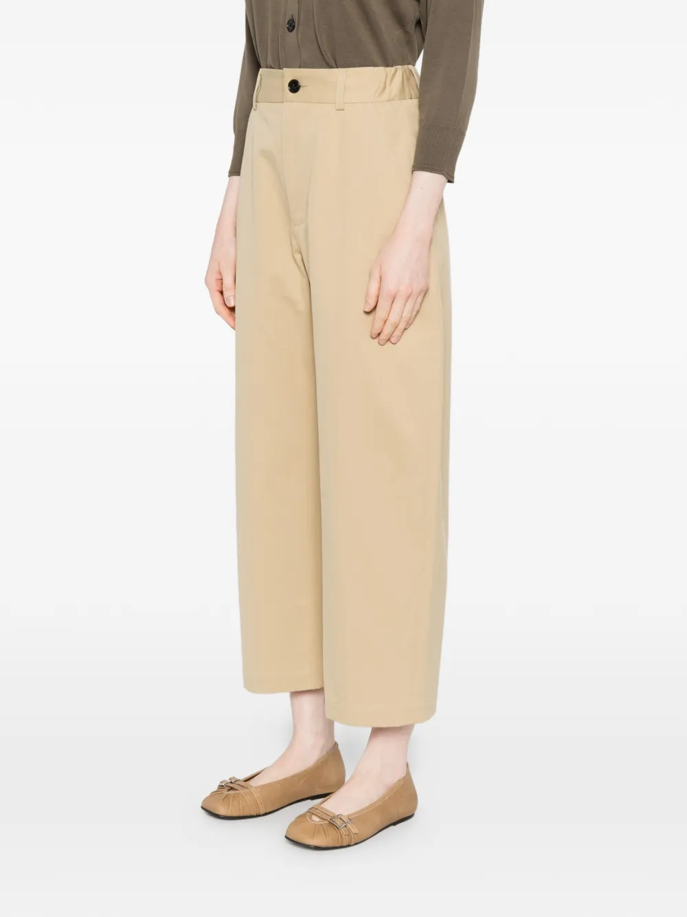  Nicholson & Nicholson Elasticated Cropped Trousers - Neutrals 