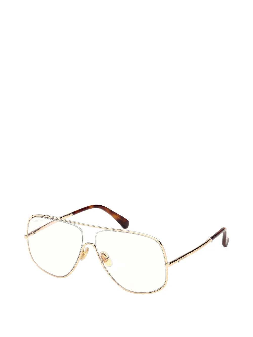  Max Mara Eyewear Pilot-frame Glasses - Gold 