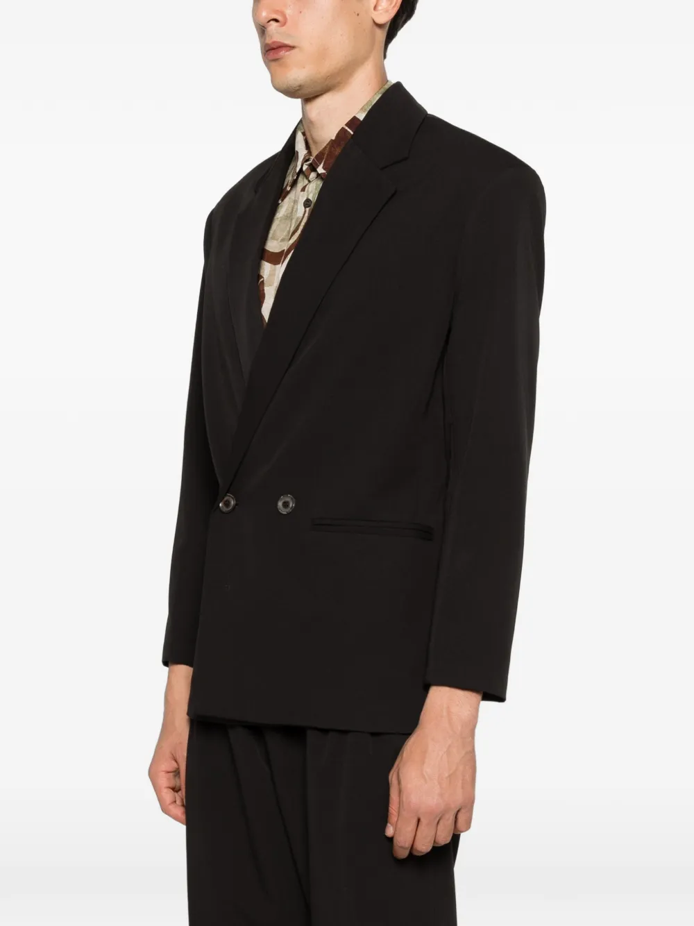  Imperial Notched-lapel Double-breasted Blazer - Black 