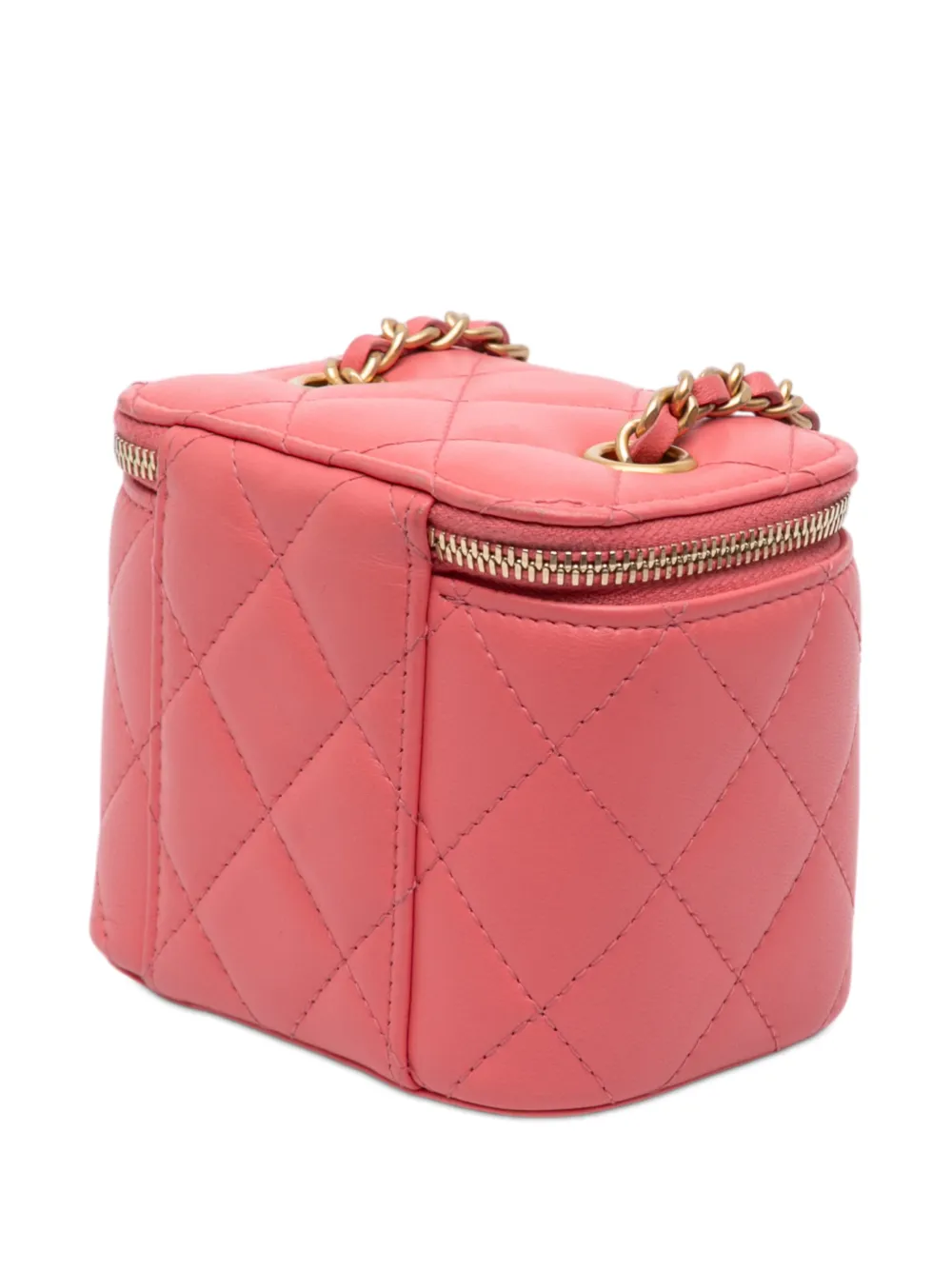  Chanel Pre-owned Trousse Make Up Pearl Crush Piccola In Pelle Di Agnello Trapuntata Con Catena 2020 - Rosa 