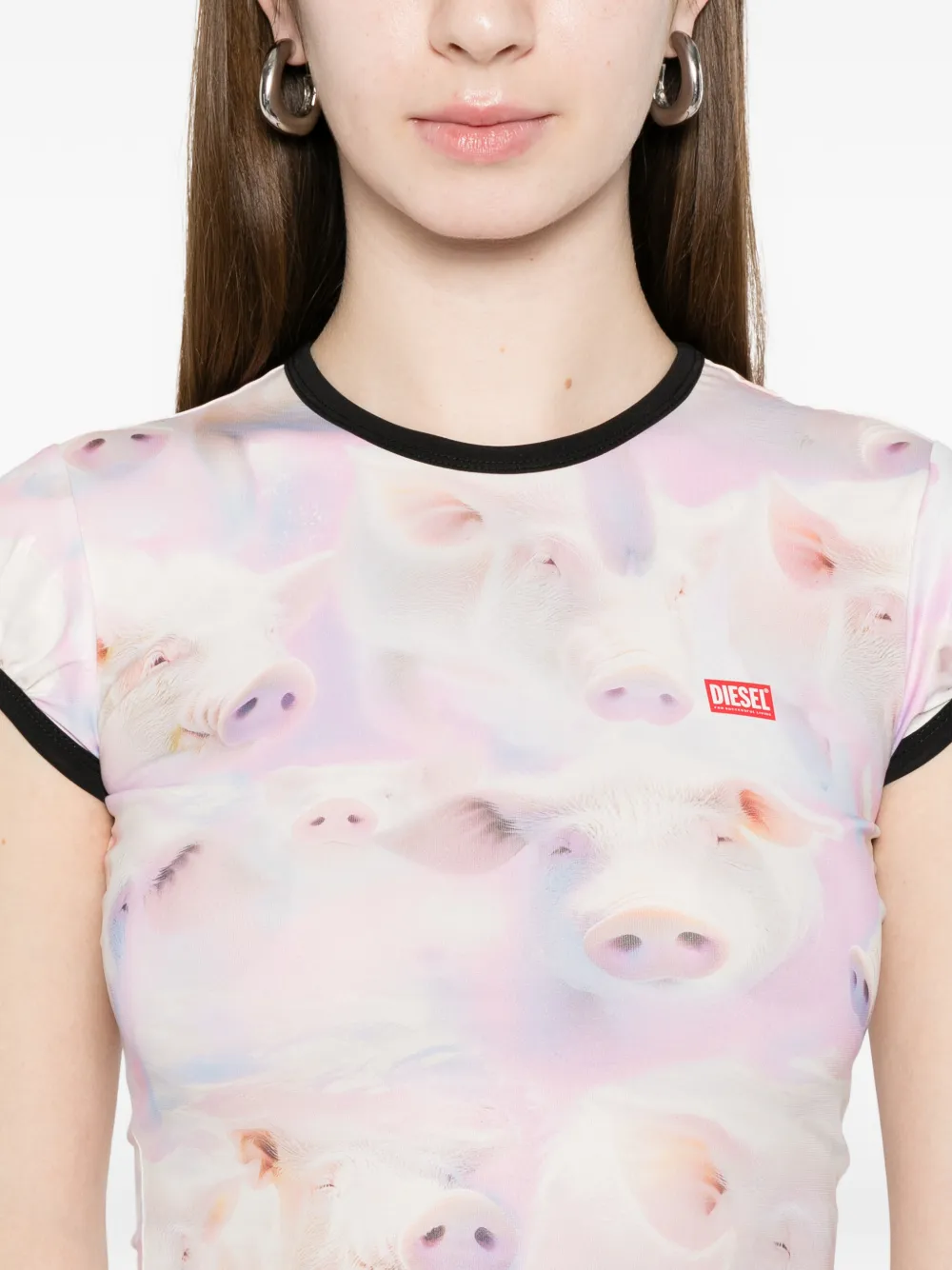 Diesel T-unkp T-shirt met print Wit