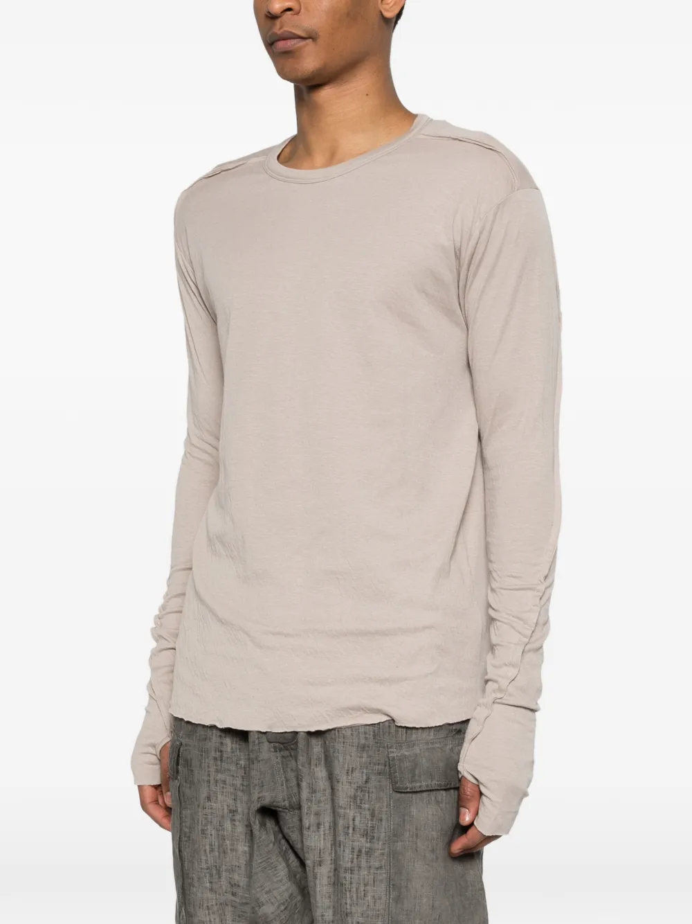 Thom Krom Gerafeld T-shirt met lange mouwen Beige