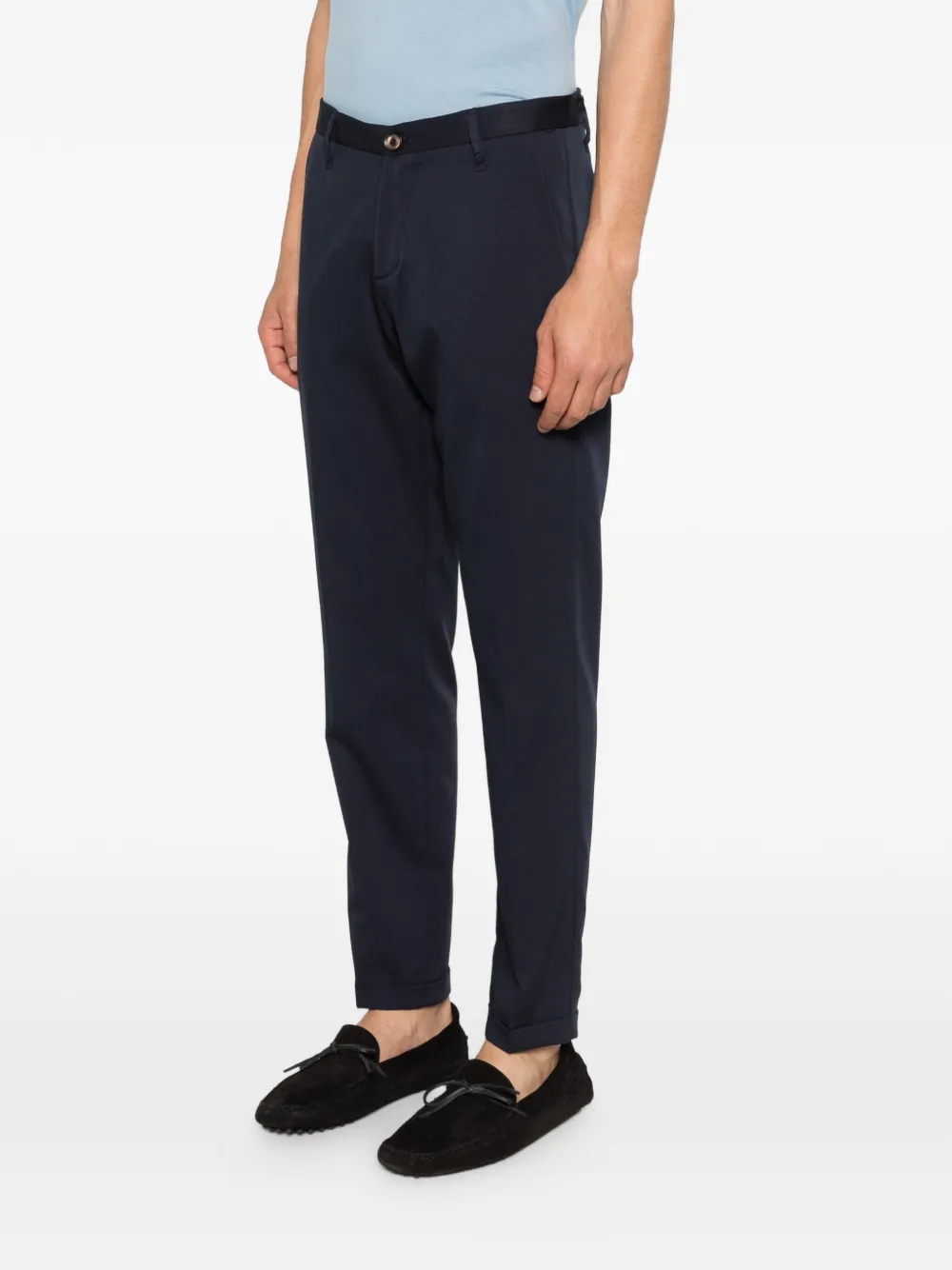  Imperial Pantalones Con Dobladillo Ajustado - Azul 