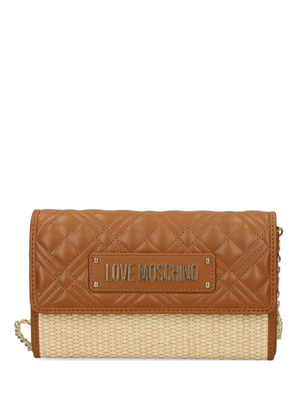 Love Moschino quilted woven cross body bag - Marrone