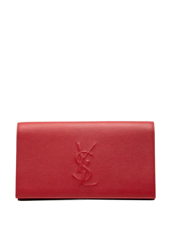 SAINT LAURENT レザー クラッチバッグ レッド Saint Laurent Pre-Owned 