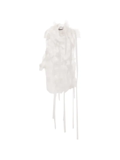 RÓISÍN PIERCE flower-embellished ribbon blouse