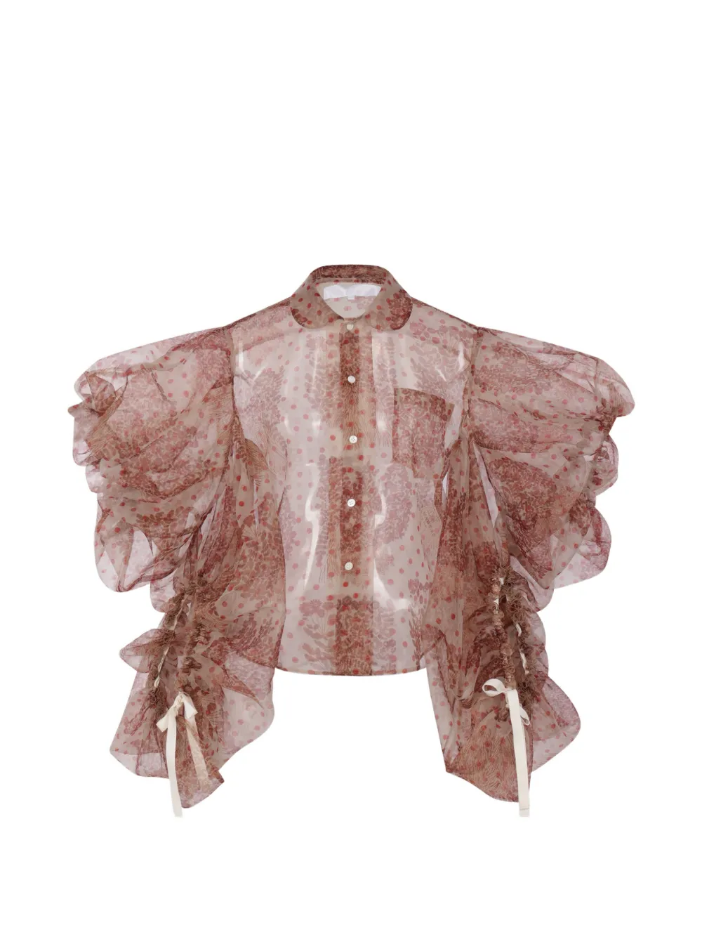 Comme des Garçons TAO patterned ruffled shirt - Nude