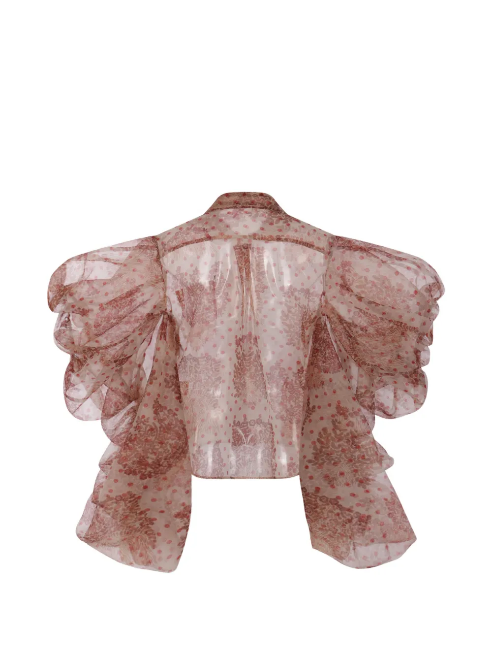 Comme Des Garçons Tao Patterned Ruffled Shirt - Neutrals 