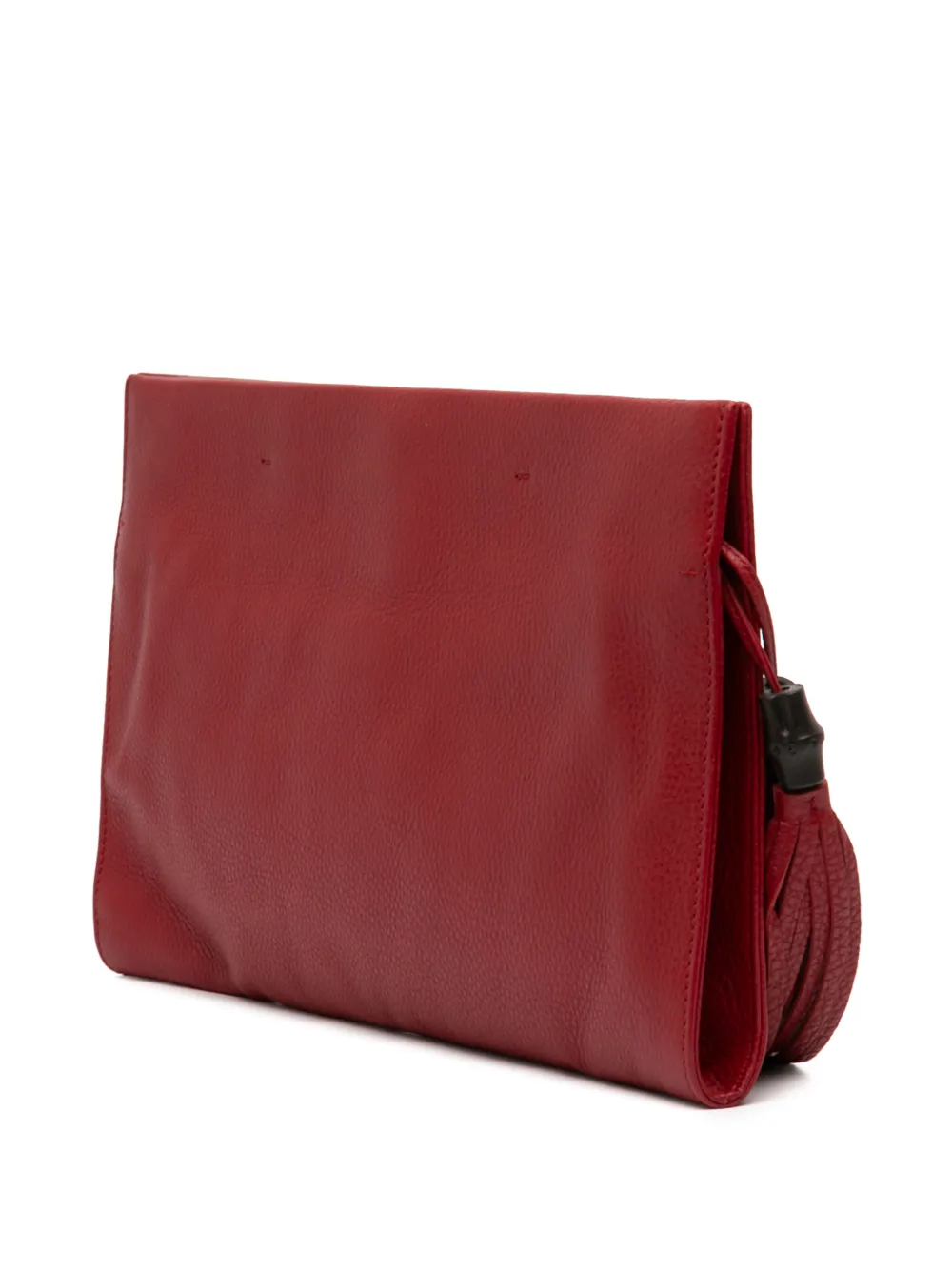 2016-2026 Leather Bamboo Tassel Clutch Bag