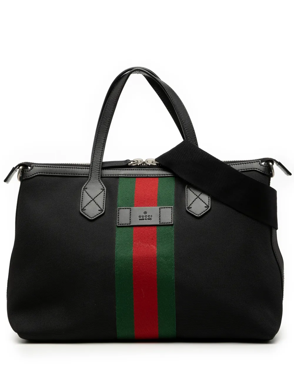 Gucci Pre-Owned 2000-2015 Canvas Techno Web satchel - Nero