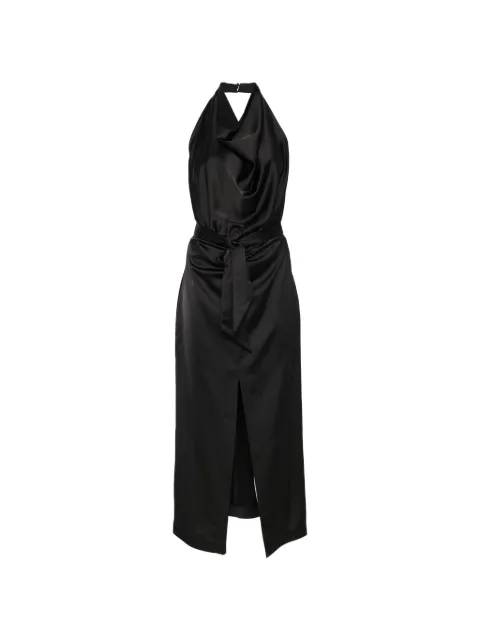 IMPERIAL tie-waist slit midi dress