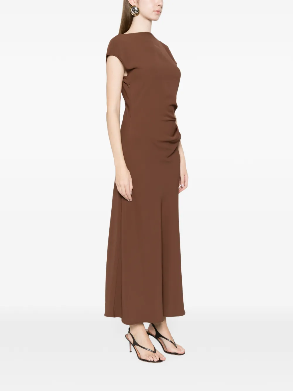  Imperial Belted Maxi Dress - Brown 