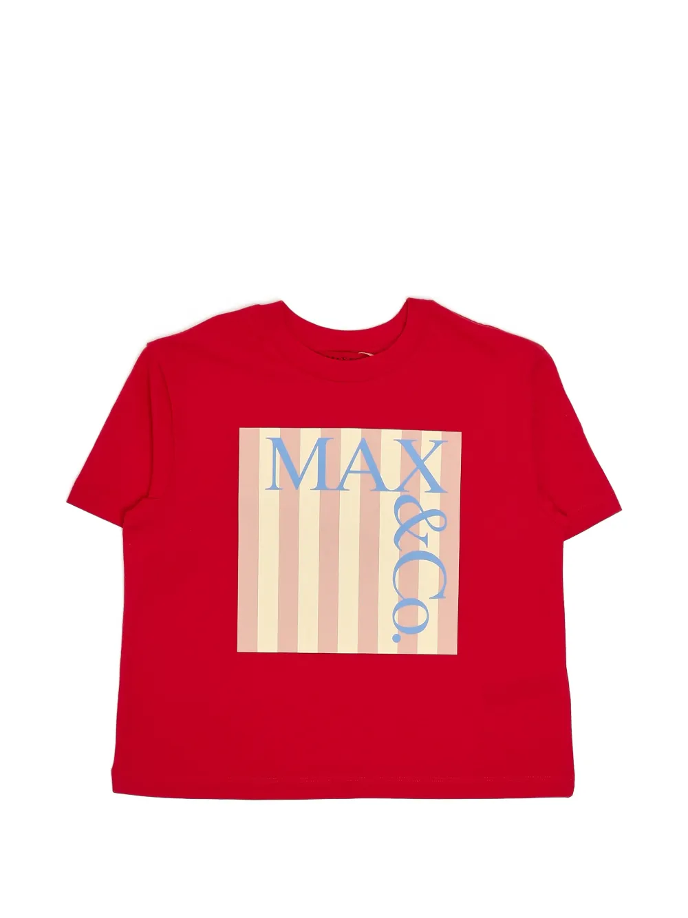 MAX&Co. Kids logo-print striped t-shirt - Rosso
