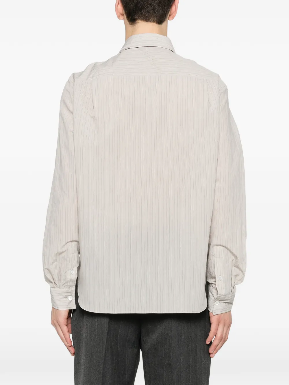 Maison Kitsuné Gestreept overhemd Beige