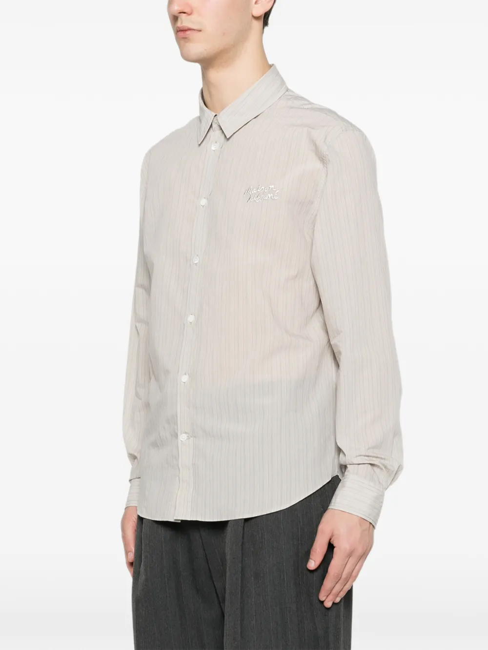  Maison Kitsuné Stripe-pattern Shirt - Neutrals 