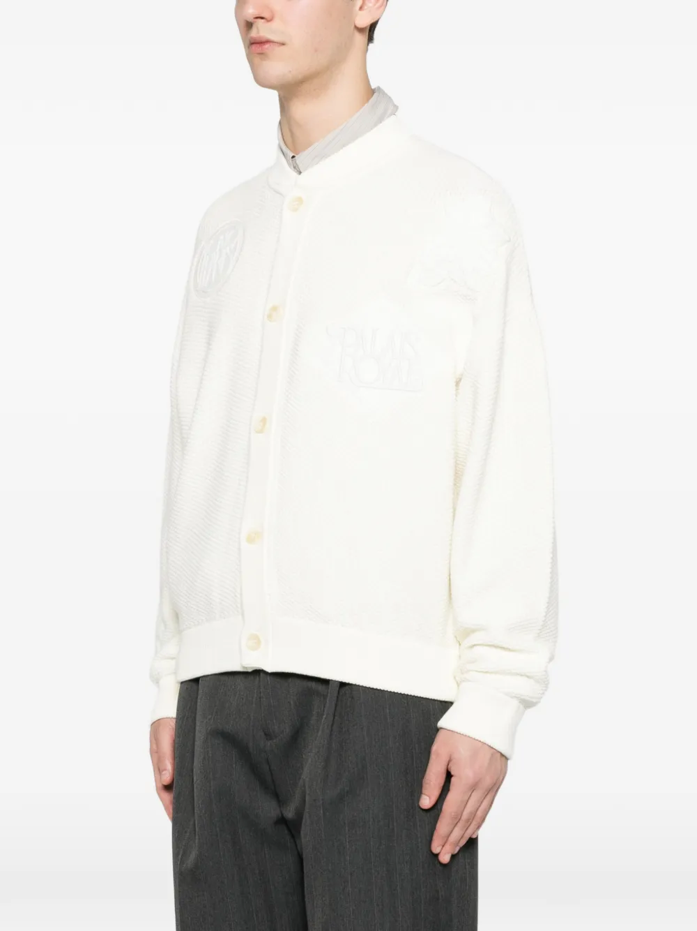  Maison Kitsuné Logo-embroidered Cardigan - Neutrals 