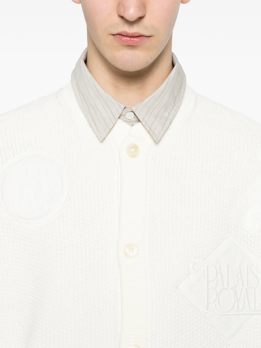 Maison Kitsuné Vest met geborduurd logo Beige