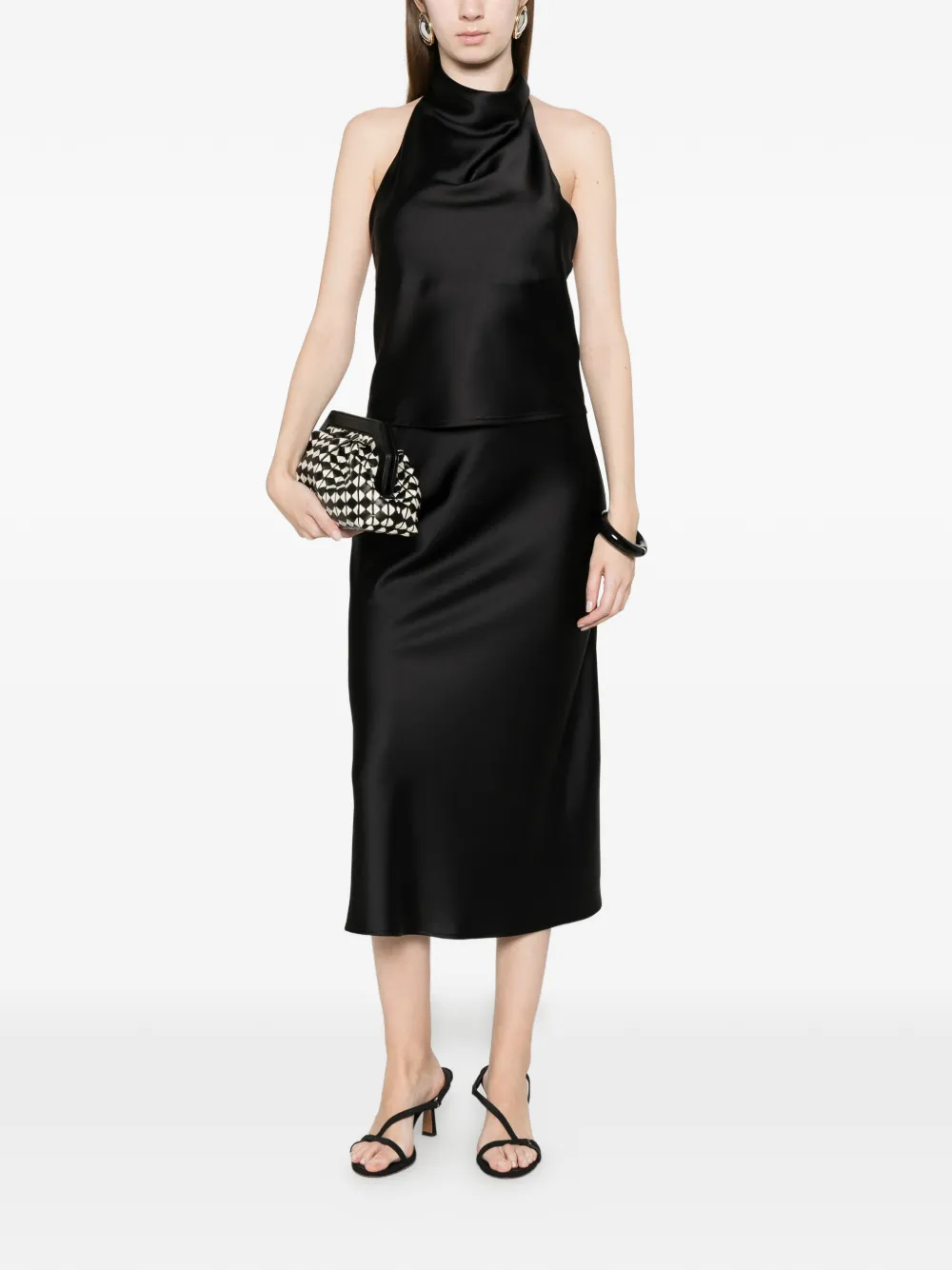 Imperial Elasticated Midi Skirt - Black 