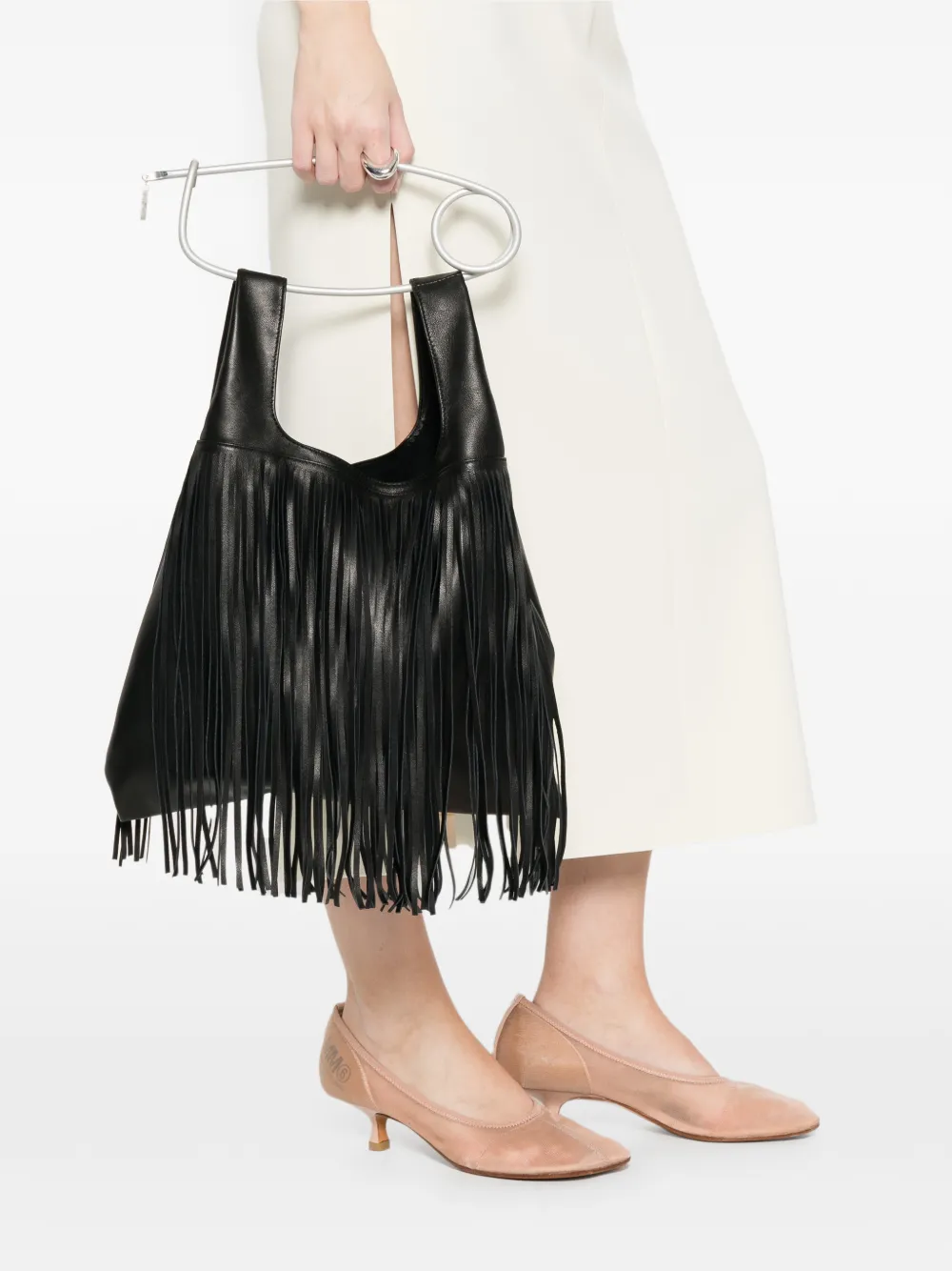  Niccolò Pasqualetti Fringed Tote Bag - Black 