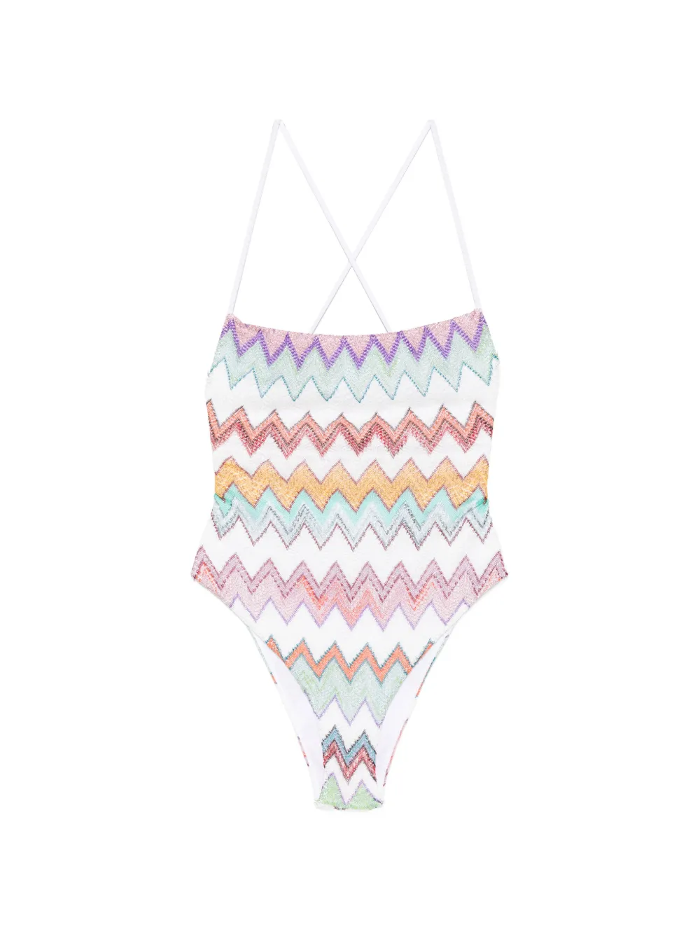 Missoni chevron-pattern swimsuit - Bianco