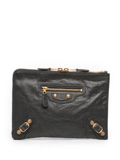 Balenciaga Pre-Owned 2015 Lambskin Motocross Giant 12 Zip Around Flat clutch bag