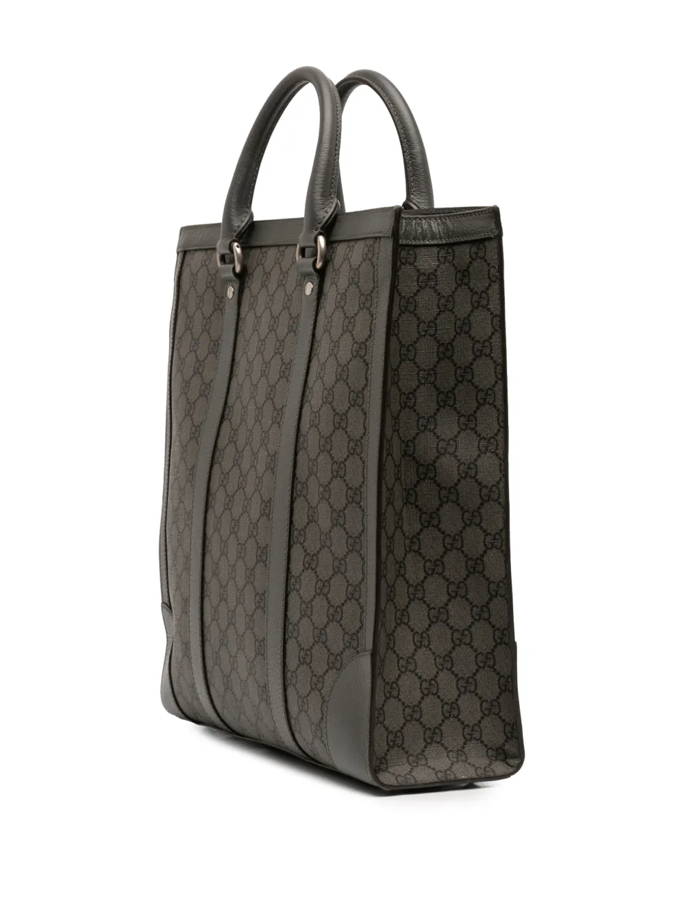 Gucci Pre-owned 2016-2025 Medium GG Supreme Ophidia Satchel in Grey, view 3