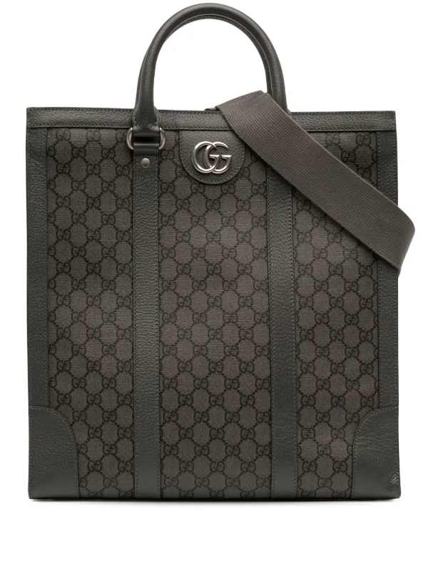 Gucci Pre-owned 2016-2025 Medium GG Supreme Ophidia Satchel in Grey
