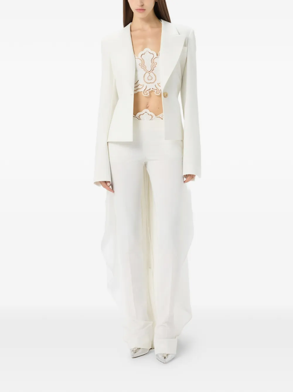 Blumarine Asymmetrische blazer met enkele rij knopen Wit