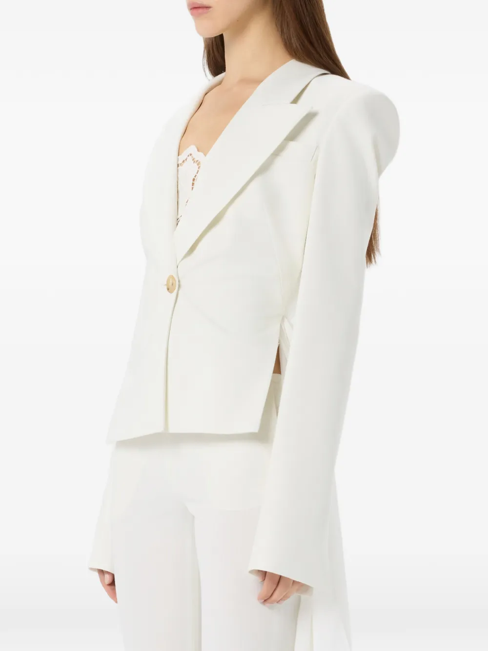Blumarine Asymmetrische blazer met enkele rij knopen Wit