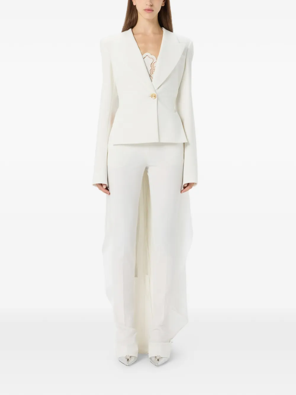 Blumarine Asymmetrische blazer met enkele rij knopen Wit