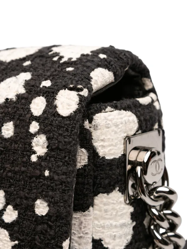 CHANEL Pre-Owned 2015-2016 CC Tweed Paint Splatter Flap Crossbody